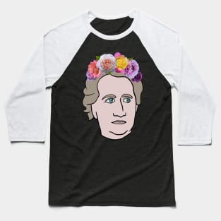 Goethe Portrait With Flower Crown Baseball T-Shirt